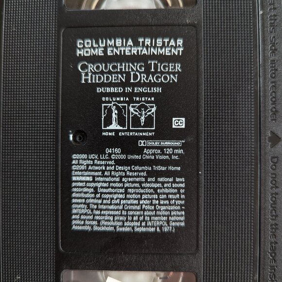 3/$15 Crouching Tiger Hidden Dragon (2000) VHS English dubbed - Picture 8 of 8